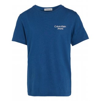 T-shirt Junior Garçon Calvin Klein coton avec manches courtes et col rond bleu