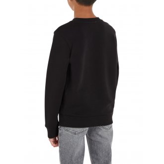 Sweat Junior Garçon Calvin Klein coton avec manches longues et col rond noir