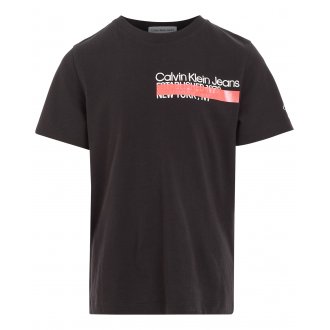 T-shirt Junior Garçon Calvin Klein coton avec manches courtes et col rond noir