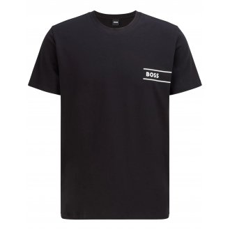 T-shirt col rond Boss en coton avec manches courtes noir
