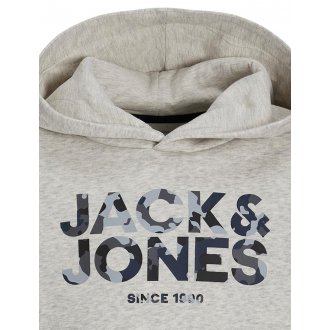 Sweat à capuche Junior Garçon Jack & Jones et col à capuche gris clair