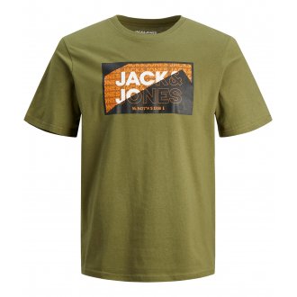 T-shirt Jack & Jones avec manches courtes et col rond vert kaki