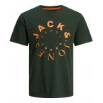 T-shirt Junior Garçon Jack & Jones avec manches courtes et col rond vert