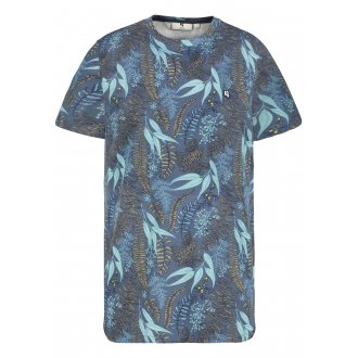 T-shirt Garcia coton avec manches courtes et col rond bleu