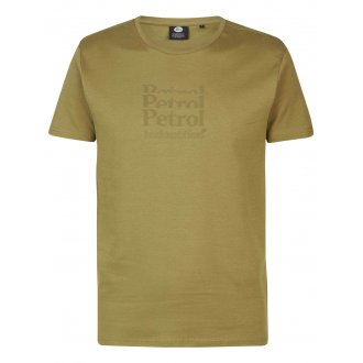 T-shirt Petrol Industries coton avec manches courtes et col rond kaki