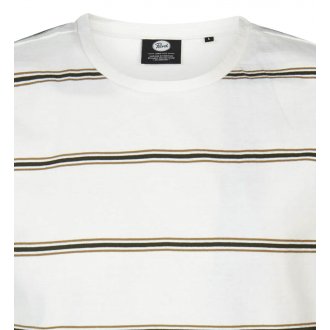 T-shirt Petrol Industries coton avec manches courtes et col rond blanc rayé