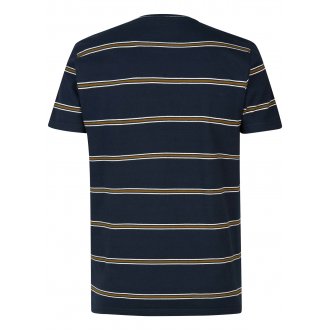 T-shirt Petrol Industries coton avec manches courtes et col rond marine rayé