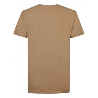 T-shirt Petrol Industries coton avec manches courtes et col rond taupe