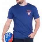 T-shirt Ruckfield coton biologique avec manches courtes et col rond bleu