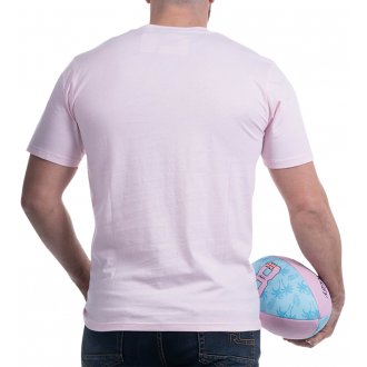 T-shirt Ruckfield coton biologique avec manches courtes et col rond rose