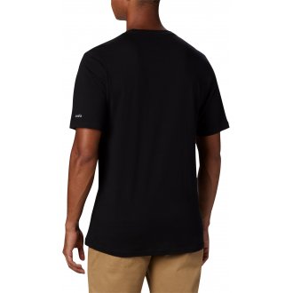 T-shirt Columbia coton biologique avec manches courtes et col rond noir