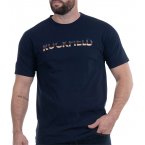 T-shirt Ruckfield coton biologique avec manches courtes et col rond marine