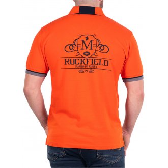 Polo Ruckfield coton avec manches courtes et col boutonné orange