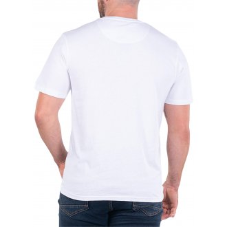 T-shirt Ruckfield coton biologique avec manches courtes et col rond blanc