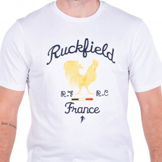T-shirt Ruckfield coton biologique avec manches courtes et col rond blanc