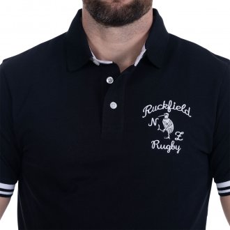 Polo Ruckfield coton biologique avec manches courtes et col boutonné noir