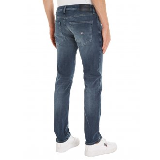Pantalon Tommy Jeans Scanton Slim en coton anthracite délavé
