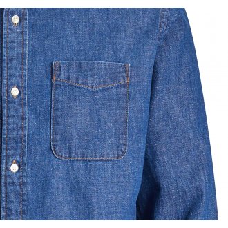 Chemise Premium en coton avec manches longues et col boutonné brut en jean