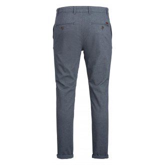 Pantalon Premium Marco en coton mélangé bleu texturé