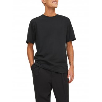 T-shirt col rond Premium en coton biologique avec manches courtes noir