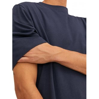 T-shirt col rond Premium en coton biologique avec manches courtes bleu marine