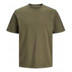 T-shirt col rond Premium en coton biologique avec manches courtes vert kaki