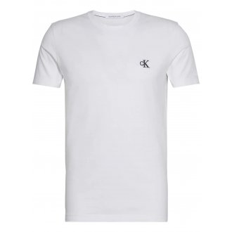 T-shirt Calvin Klein coton biologique avec manches courtes et col rond blanc