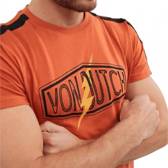 T-shirt col rond Von Dutch en coton avec manches courtes orange