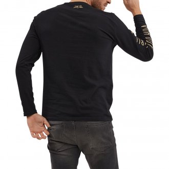 T-shirt col rond Von Dutch en coton avec manches longues noir