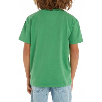 T-shirt Junior Garçon Tommy Hilfiger avec manches courtes et col rond vert