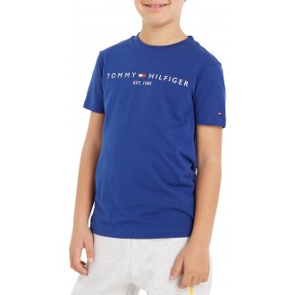 T-shirt Junior Garçon Tommy Hilfiger coton avec manches courtes et col rond bleu
