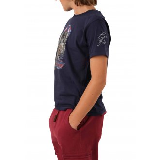 T-shirt Junior Garçon Deeluxe en coton avec manches courtes et col rond blanc
