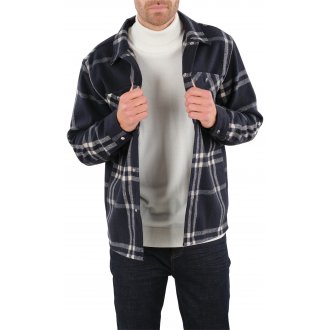 Chemise avec un col français et une coupe droite Deeluxe bleu marine imprimé tartan