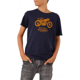 T-shirt Junior Garçon Deeluxe en coton avec manches courtes et col rond marine