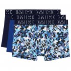 Lot de 3 Boxers Hom en coton bleu, marine et imprimé fleurs abstraites