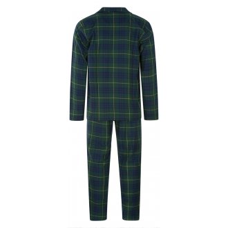 Pyjama long Arthur coton avec manches longues et col français sapin tartan