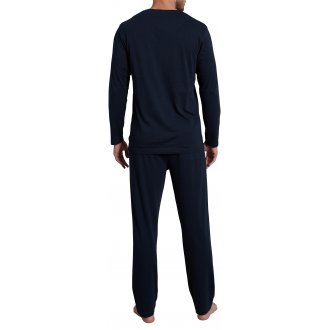 Pyjama long Tom Tailor avec manches longues et col rond marine