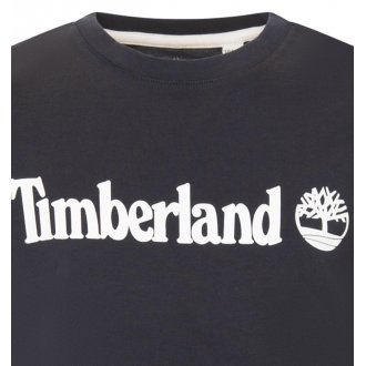 T-shirt manches courtes Junior Timberland en coton avec col rond bleu marine