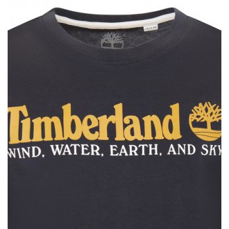 T-shirt manches longues Junior Timberland en coton avec col rond bleu marine
