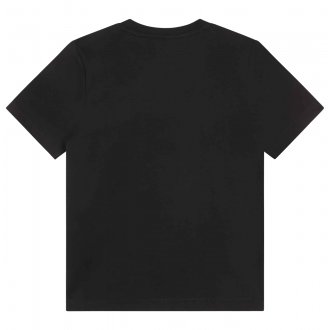 T-shirt col rond Junior Garçon Timberland en coton avec manches courtes noir