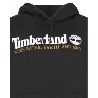 Sweat à capuche Timberland en coton mélangé avec manches longues et col croisé noir