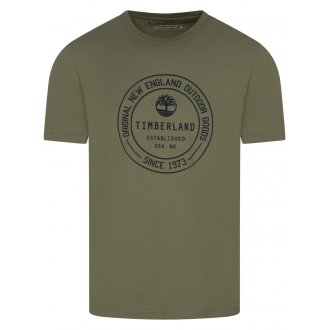 T-shirt col rond Timberland en coton kaki
