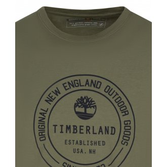 T-shirt col rond Timberland en coton kaki