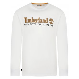 T-shirt col rond Timberland en coton blanc