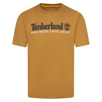 Tee-shirt droit à col rond Timberland en coton camel