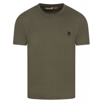 T-shirt Timberland coton avec manches courtes et col rond kaki