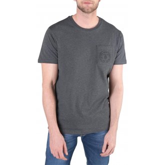 T-shirt Le Temps des Cerises coton avec manches courtes et col rond anthracite