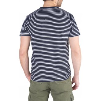 T-shirt Le Temps des Cerises coton avec manches courtes et col rond marine rayé