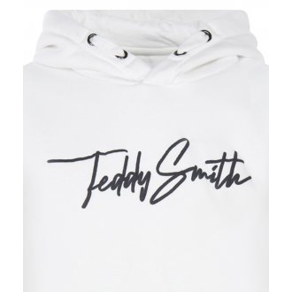 Sweat à capuche Junior Teddy Smith en coton mélangé avec manches longues blanc