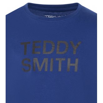 T-shirt Junior Teddy Smith coton avec manches longues et col rond bleu
